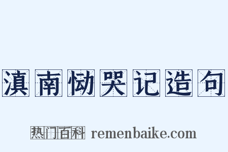 滇南恸哭记造句是什么意思的图片